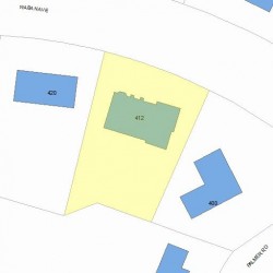 412 Waban Ave, Newton MA  02468-1352 plot plan