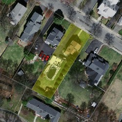 74 Pine St, Newton MA  02465-1442 aerial view
