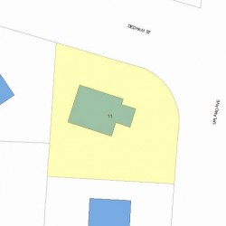 11 Dedham St, Newton MA  02461-2106 plot plan