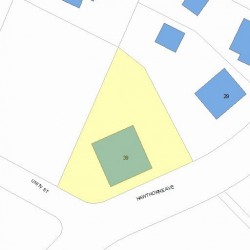 39 Hawthorne Ave, Newton MA  02466-2805 plot plan