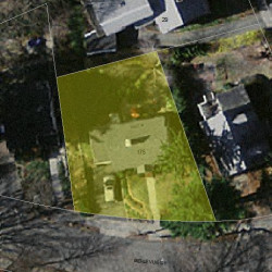 175 Bellevue St, Newton MA  02458-1812 aerial view