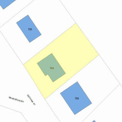 744 Dedham St, Newton MA  02459-3313 plot plan