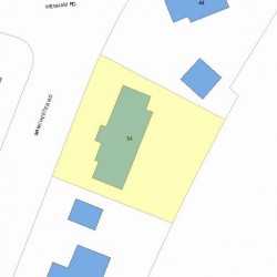 54 Manchester Rd, Newton MA  02461-1123 plot plan