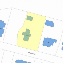 215 Windsor Rd, Newton MA 02468-1119 plot plan