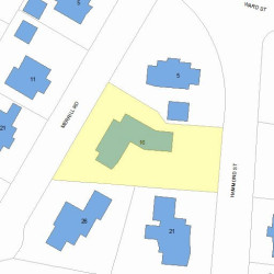 16 Merrill Rd, Newton MA 02459-1321 plot plan
