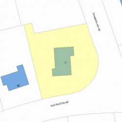 17 Chamberlain Rd, Newton MA  02458-2405 plot plan
