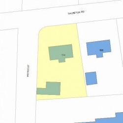 114 Thurston Rd, Newton MA 02464-1200 plot plan