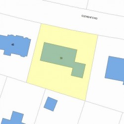 38 Clements Rd, Newton MA 02458-2618 plot plan