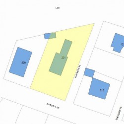 221 Auburn St, Newton MA 02466-2406 plot plan
