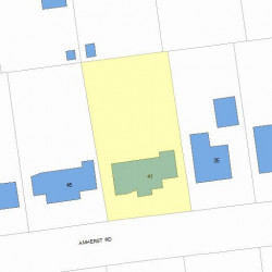 41 Amherst Rd, Newton MA  02468-2301 plot plan