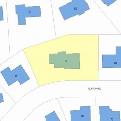 77 Clifton Rd, Newton MA  02459-3111 plot plan