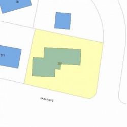 205 Waban Ave, Newton MA 02468-2101 plot plan
