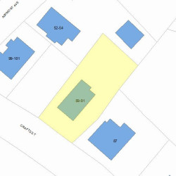 91 Crafts St, Newton MA  02458-1257 plot plan