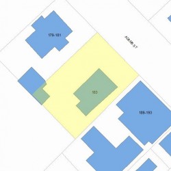 183 Adams St, Newton MA 02458-1201 plot plan