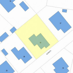 33 Alden Pl, Newton MA 02465-1567 plot plan