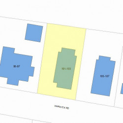 103 Warwick Rd, Newton MA 02465-1747 plot plan