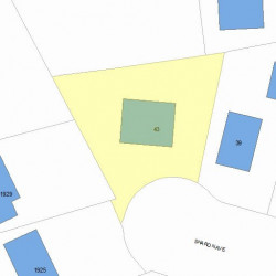 43 Sharon Ave, Newton MA  02466-2522 plot plan