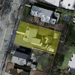 212 Cherry St, Newton MA  02465-1246 aerial view