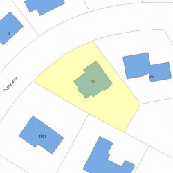 15 Oldham Rd, Newton MA 02465-2326 plot plan