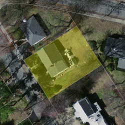 12 Bernard St, Newton MA  02461-1904 aerial view