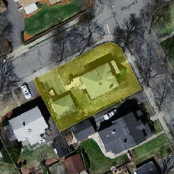 20 Adella Ave, Newton MA 02465-1902 aerial view