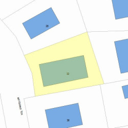 32 Woodbine Ter, Newton MA  02466-1807 plot plan