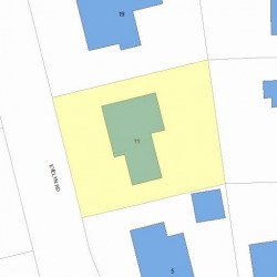 11 Evelyn Rd, Newton MA  02468-1212 plot plan