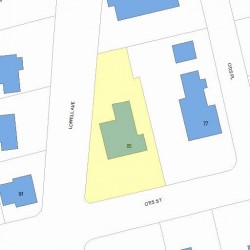 85 Otis St, Newton MA  02460-1828 plot plan