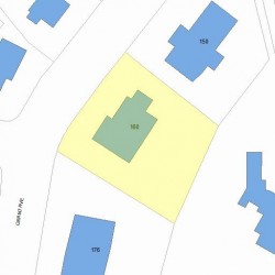 160 Grant Ave, Newton MA  02459-2014 plot plan