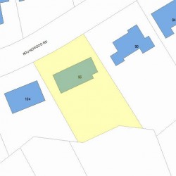 96 Roundwood Rd, Newton MA  02464-1217 plot plan