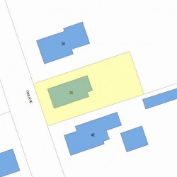 38 Oak Ave, Newton MA  02465-1815 plot plan