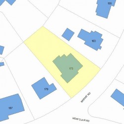 173 Moffat Rd, Newton MA  02468-1133 plot plan