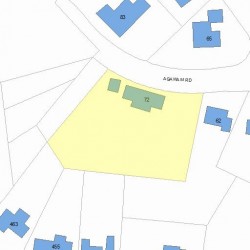 72 Agawam Rd, Newton MA 02468-1338 plot plan