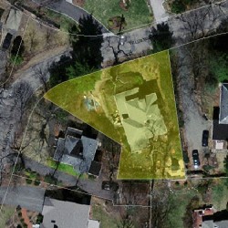16 Williston Rd, Newton MA  02466-2215 aerial view