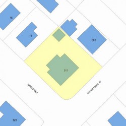 511 Watertown St, Newton MA  02460-1452 plot plan