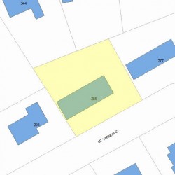 285 Mount Vernon St, Newton MA 02465-2520 plot plan