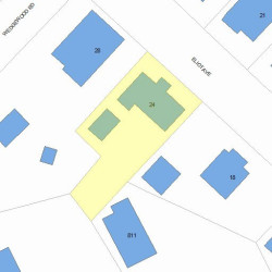 24 Eliot Ave, Newton MA  02465-1709 plot plan