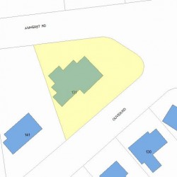 131 Oliver Rd, Newton MA  02468-2322 plot plan