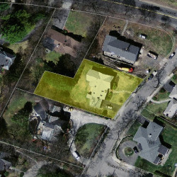 91 Exeter St, Newton MA  02465-2808 aerial view