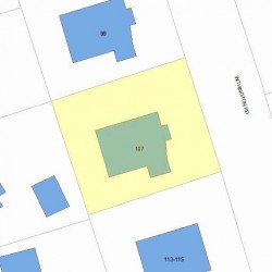107 Withington Rd, Newton MA  02460-2037 plot plan