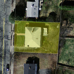 132 Cherry St, Newton MA  02465-1239 aerial view