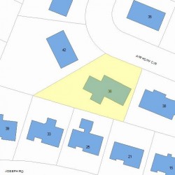 36 Anthony Cir, Newton MA  02460-1110 plot plan