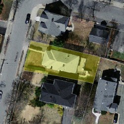32 Rowe St, Newton MA 02466-1522 aerial view