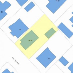 96 Hawthorn St, Newton MA  02458-1236 plot plan