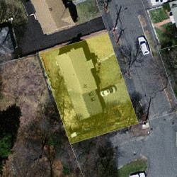 25 Lucille Pl, Newton MA  02464-1210 aerial view