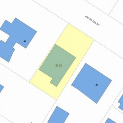 52 Arlington St, Newton MA  02458-2424 plot plan