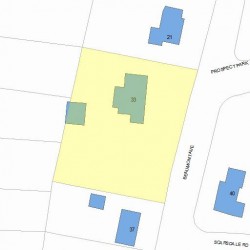 33 Beaumont Ave, Newton MA  02460-2313 plot plan