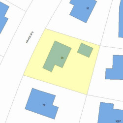 28 Fisher Ave, Newton MA  02461-1117 plot plan