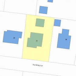 30 Plainfield St, Newton MA  02468-1633 plot plan
