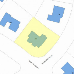 74 Country Club Rd, Newton MA  02459-3064 plot plan